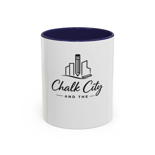 Chalk City Logo Accent Coffee Mug – Black-Trim Ceramic