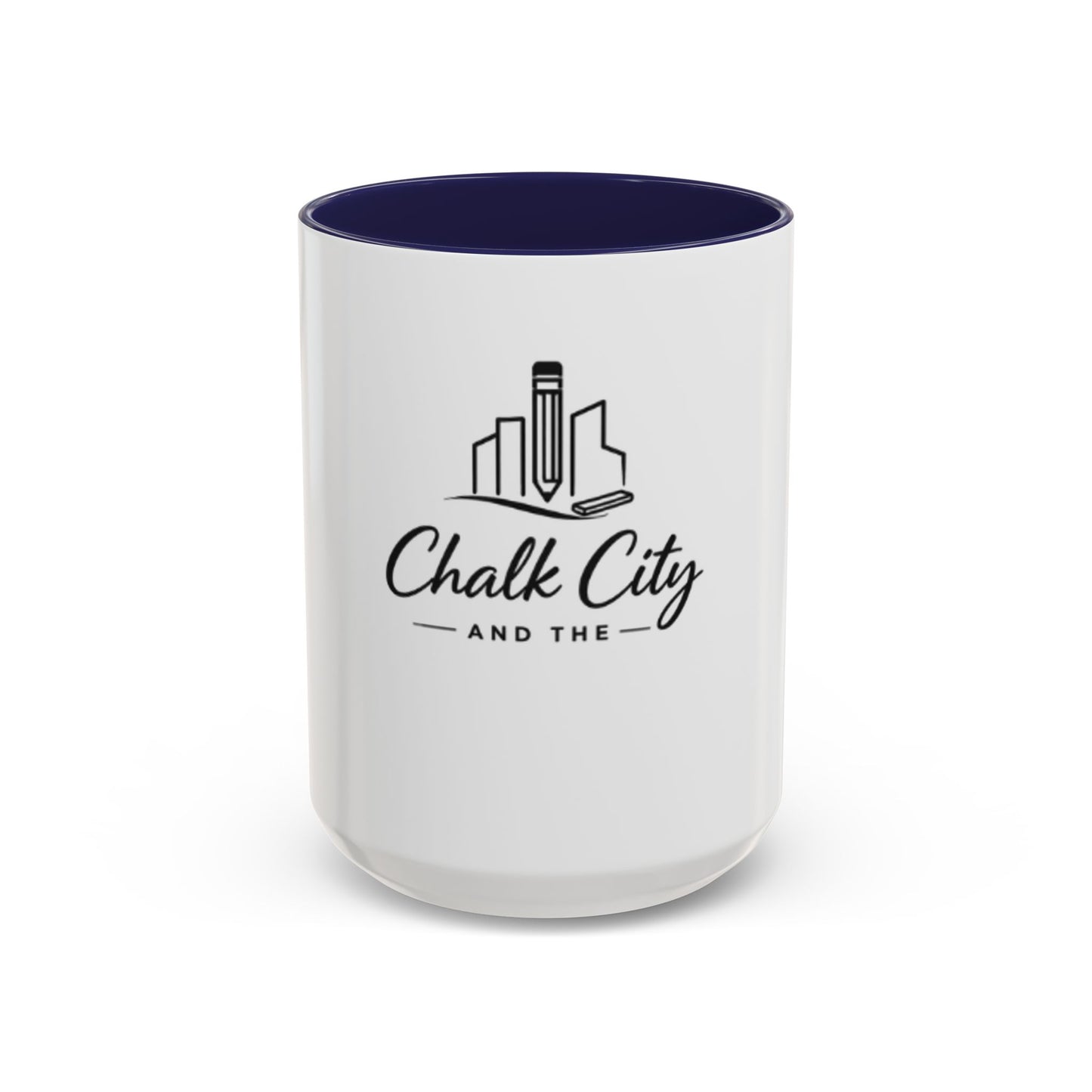 Chalk City Logo Accent Coffee Mug – Black-Trim Ceramic