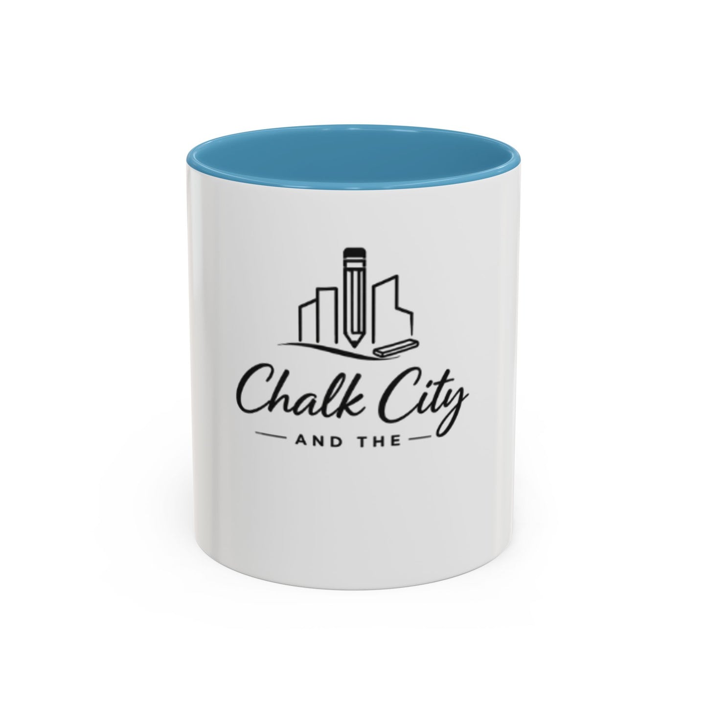 Chalk City Logo Accent Coffee Mug – Black-Trim Ceramic