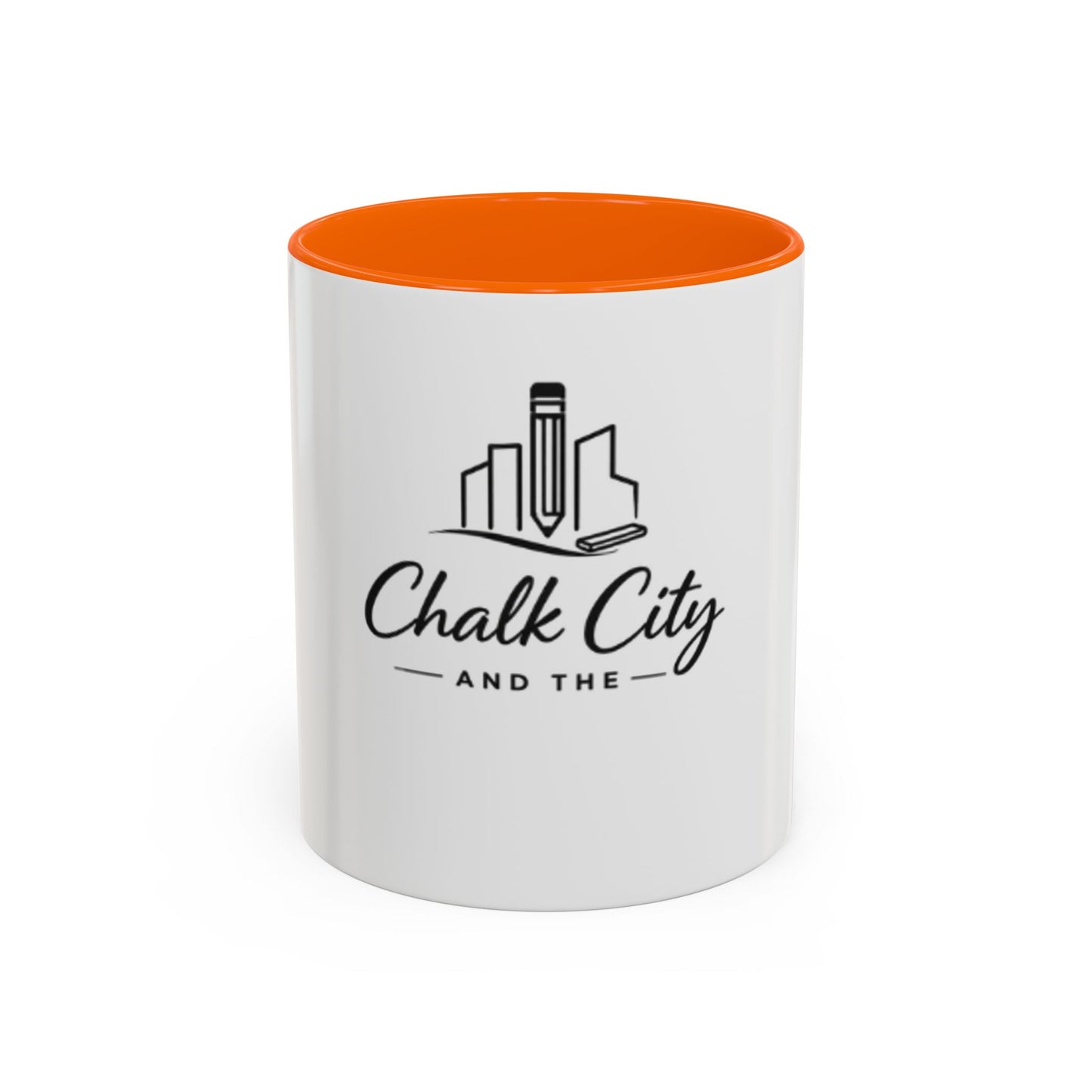 Chalk City Logo Accent Coffee Mug – Black-Trim Ceramic