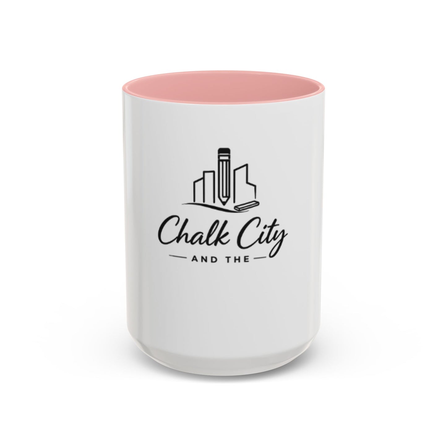Chalk City Logo Accent Coffee Mug – Black-Trim Ceramic
