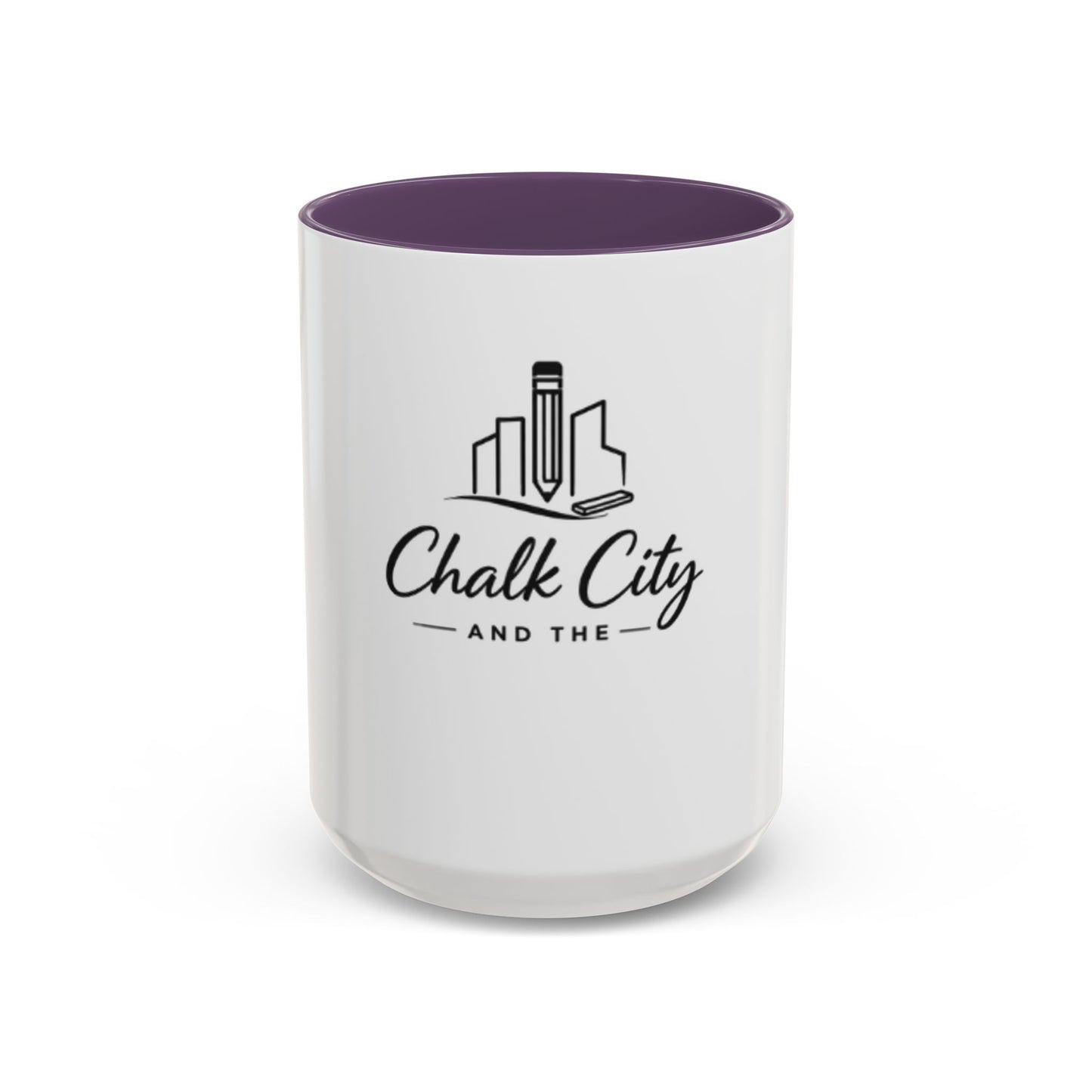 Chalk City Logo Accent Coffee Mug – Black-Trim Ceramic