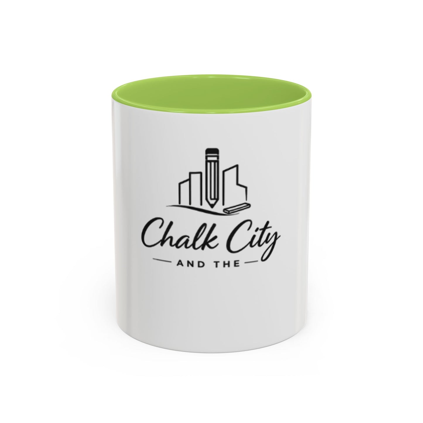 Chalk City Logo Accent Coffee Mug – Black-Trim Ceramic