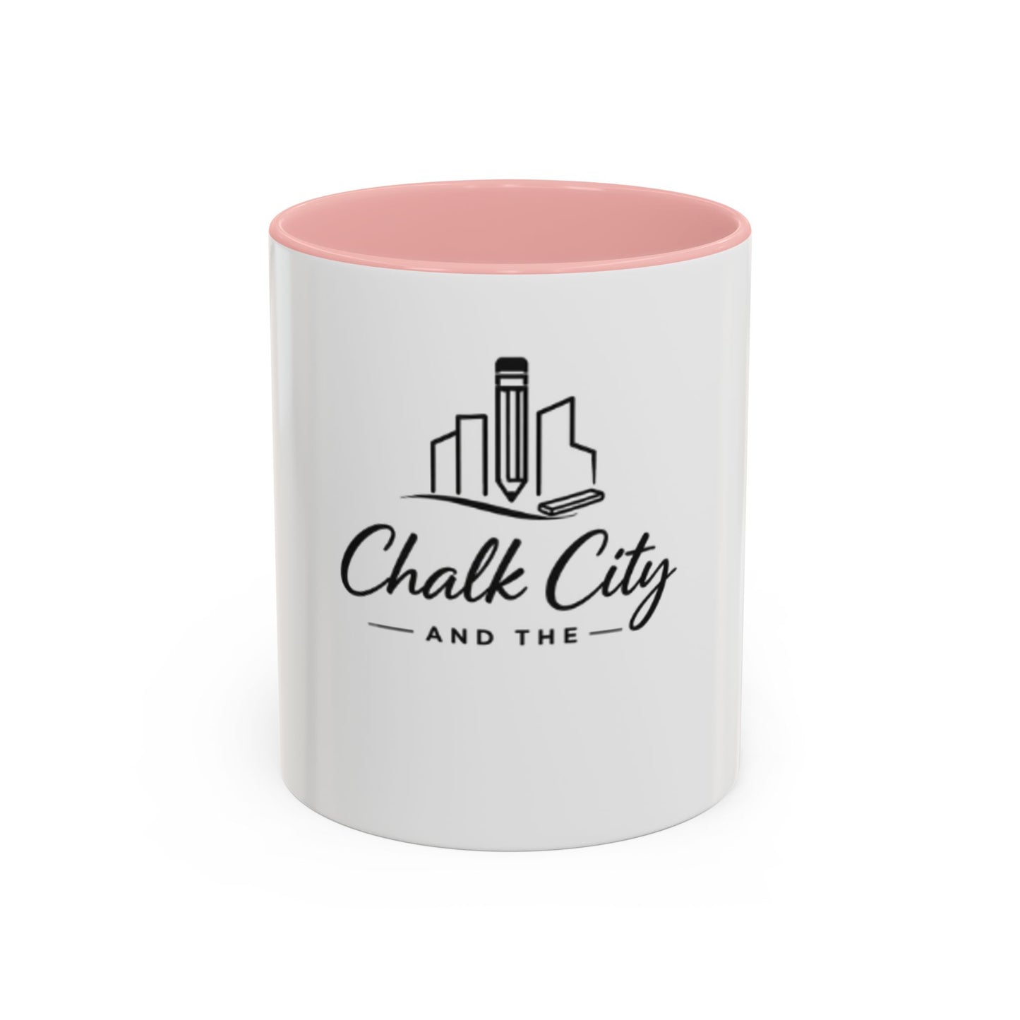 Chalk City Logo Accent Coffee Mug – Black-Trim Ceramic