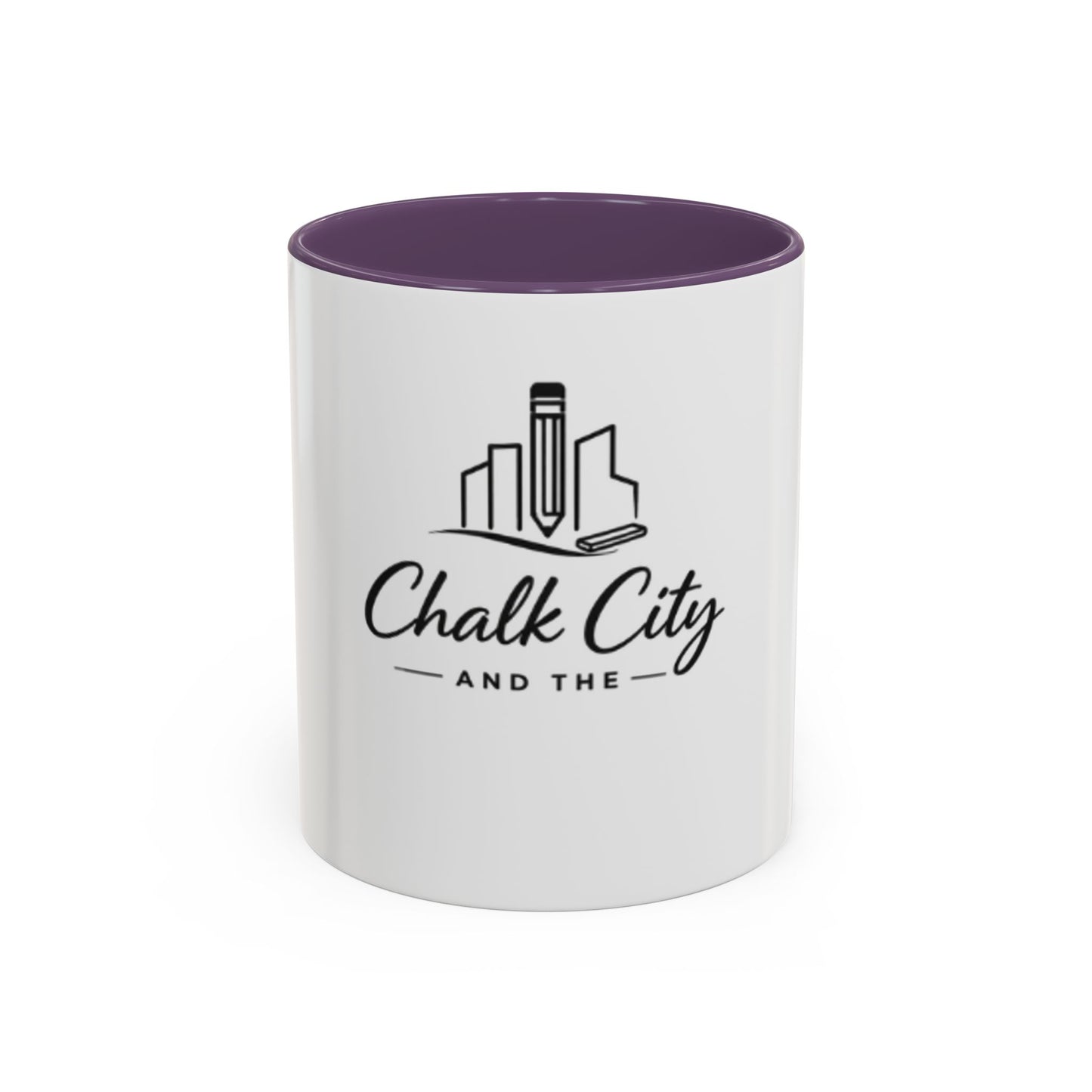 Chalk City Logo Accent Coffee Mug – Black-Trim Ceramic