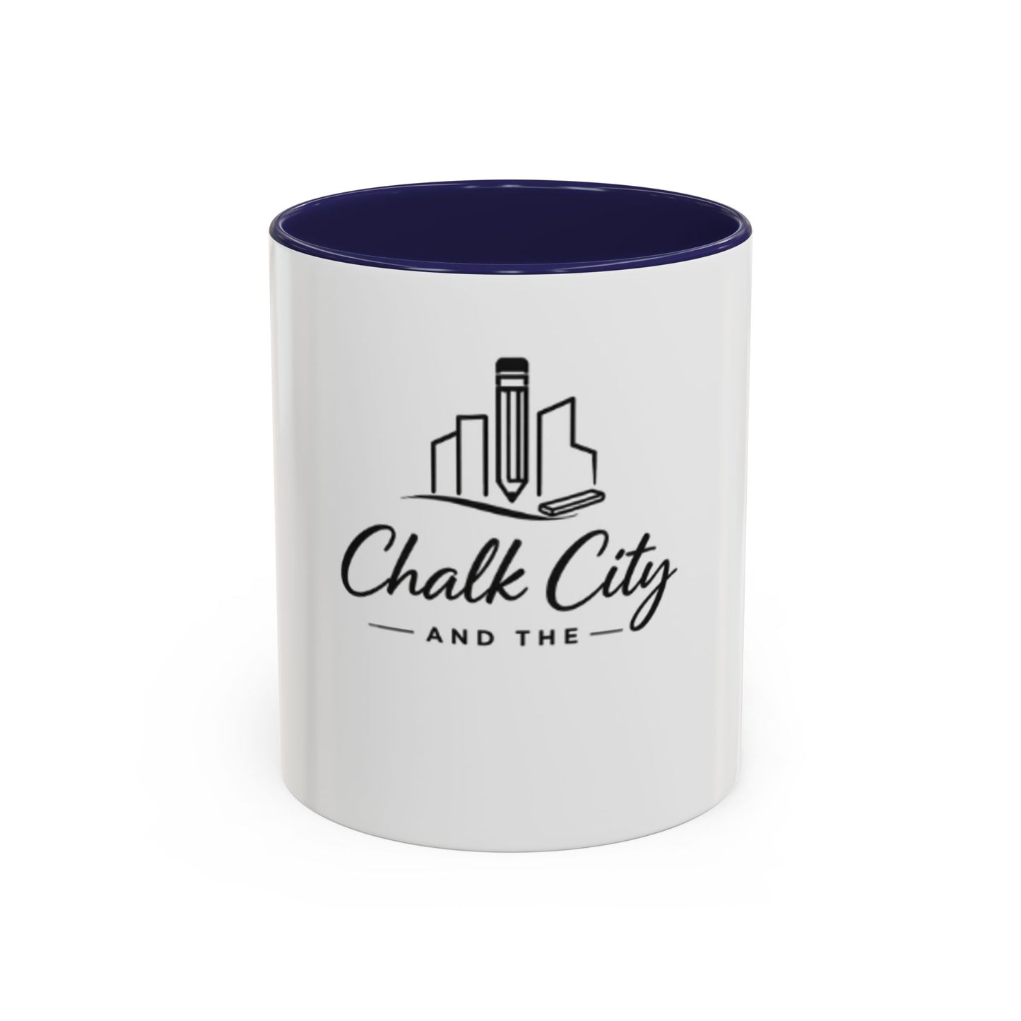 Chalk City Logo Accent Coffee Mug – Black-Trim Ceramic