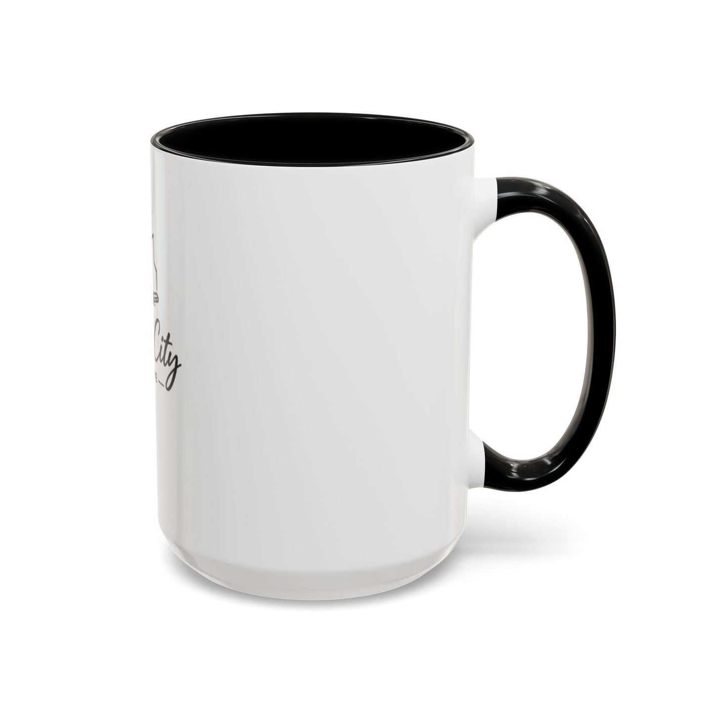 Chalk City Logo Accent Coffee Mug – Black-Trim Ceramic