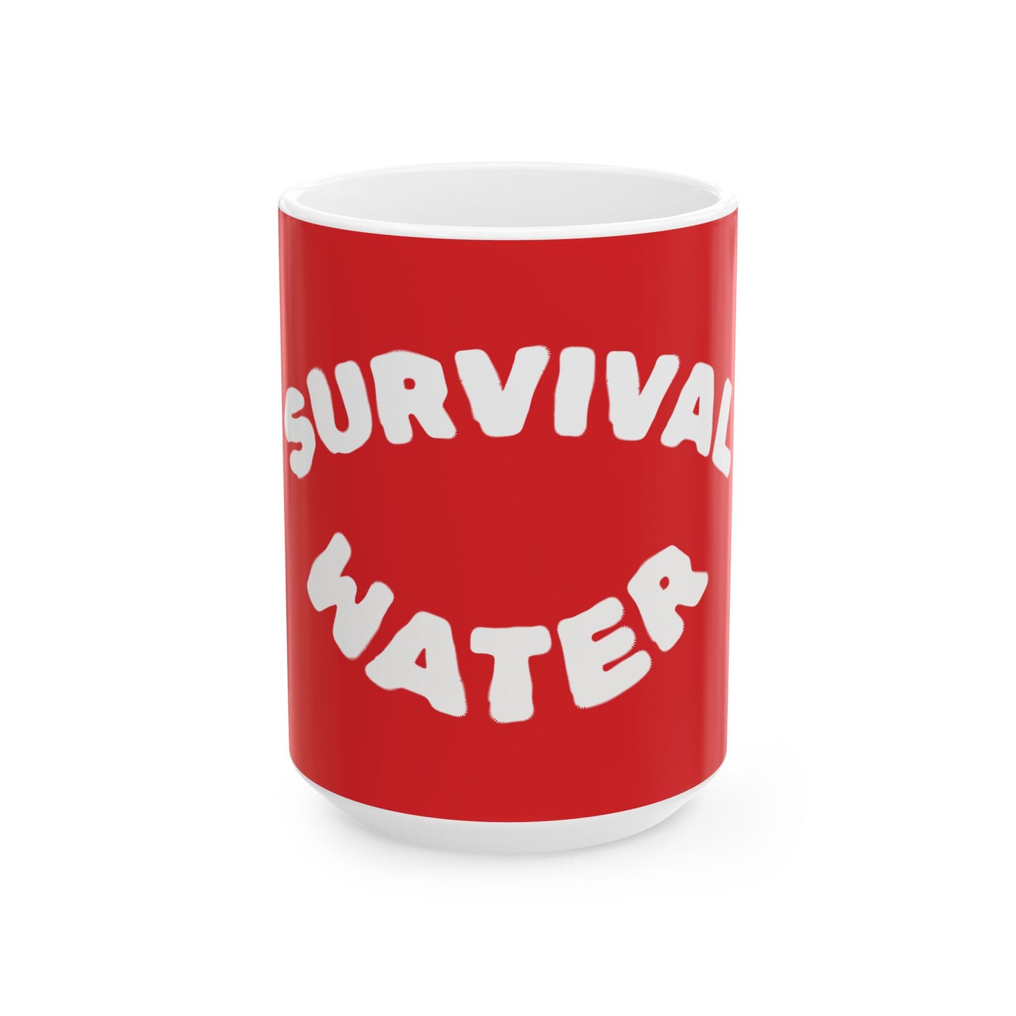 Survival Water Ceramic Mug — Funny Red 11oz/15oz Coffee Cup