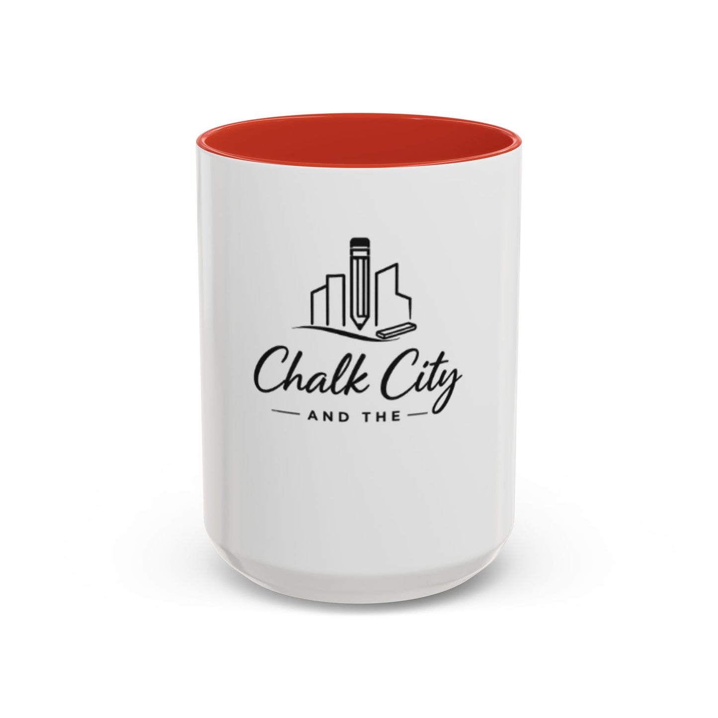 Chalk City Logo Accent Coffee Mug – Black-Trim Ceramic