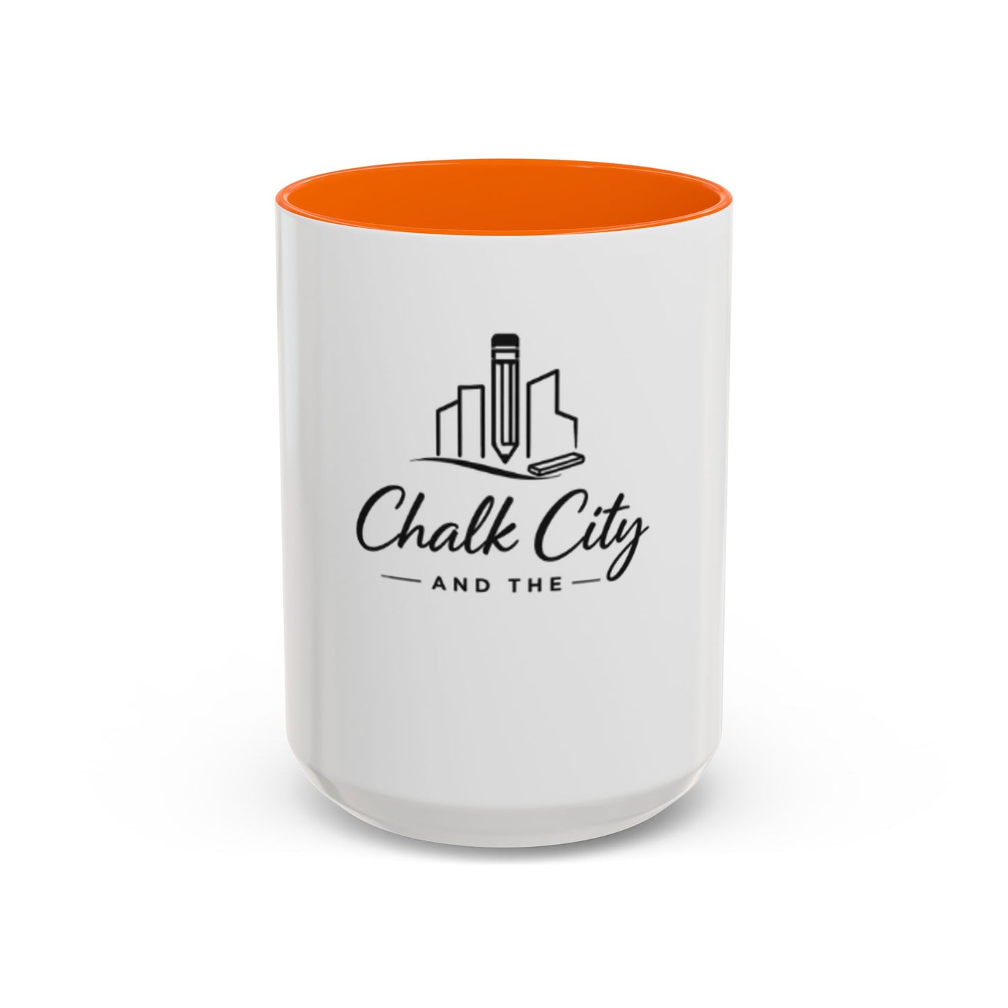 Chalk City Logo Accent Coffee Mug – Black-Trim Ceramic